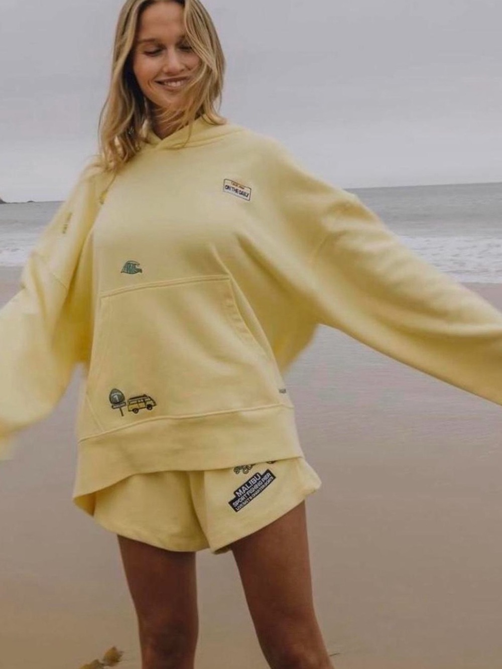 Daily Drills Soft Yellow Graphic Hoodie